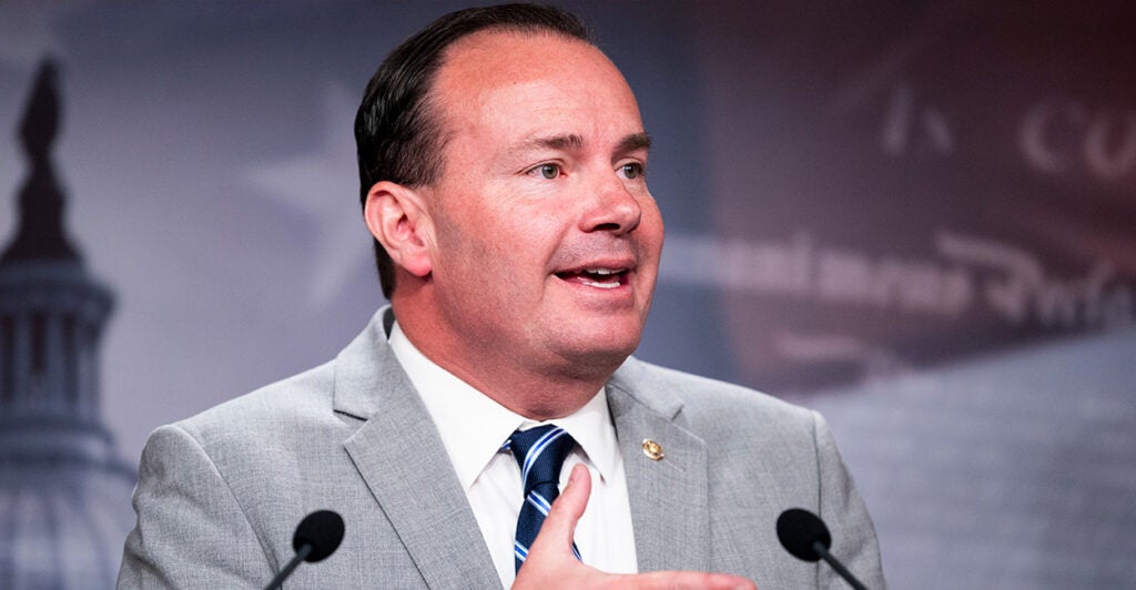 Senator Mike Lee talks.