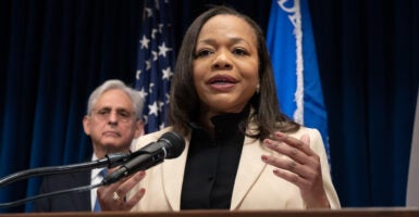 U.S. Attorney General Merrick Garland listened as Assistant Attorney General Kristen Clarke spoke about the DOJ investigation at a press conference Friday, June 16, 2023, Minneapolis, Minn. (Photo: Glen Stubbe/Star Tribune via Getty Images)