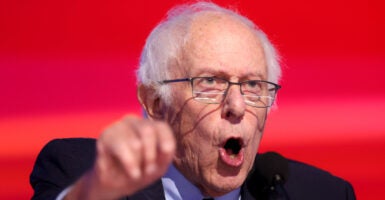 Senator Bernie Sanders speaks at the Democratic national convention