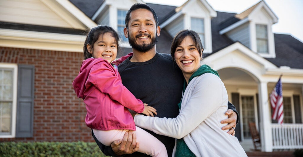 A family hugs