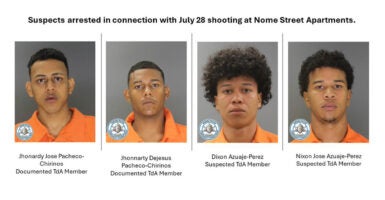 4 mugshots of south american gang members