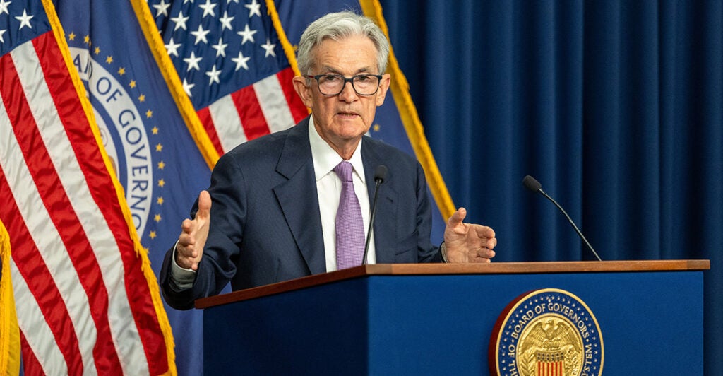 U.S. Federal Reserve Chair Jerome Powell attends a press conference in Washington, D.C. on Sept. 18. (Hu Yousong/Xinhua via Getty Images)