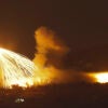 missiles over Lebanon at night