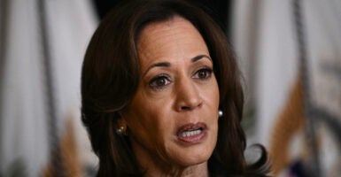 Kamala Harris speaking.