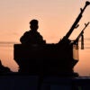 Popular Mobilisation Forces patrols an area of the the Baaj desert in Iraq's northern Nineveh province, near the Syrian border, during a security operation in search of reported remnants of the Islamic State (IS) jihadist group on September 15, 2024.