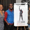 Producers and actors with the poster for "Stay Woke: The Black Lives Matter Movement"