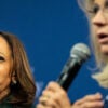 Kamala Harris listens to Liz Cheney