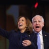 CHICAGO, ILLINOIS - AUGUST 22: Democratic presidential nominee, U.S. Vice President Kamala Harris and Democratic vice presidential nominee Minnesota Gov. Tim Walz celebrate during the final day of the Democratic National Convention at the United Center on August 22, 2024 in Chicago, Illinois. Delegates, politicians, and Democratic Party supporters are gathering in Chicago, as current Vice President Kamala Harris is named her party's presidential nominee. The DNC takes place from August 19-22. (Photo by Justin Sullivan/Getty Images)