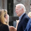 Joe Biden and Ron DeSantis talk to citizens outdoors