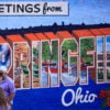 A mural of the name of Springfield, Ohio, painted on a building wall