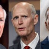 Side-by-side headshot photos of Sens. John Cornyn, Rick Scott, and John Thune