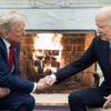 President Joe Biden welcomes President-elect Donald Trump back to the Oval Office on Nov. 13, a week after the election results. (Saul Loeb/AFP via Getty Images)