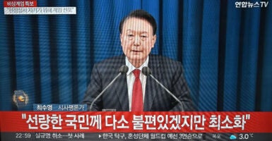 South Korean President Yoon Suk Yeol on South Korean TV