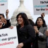 Fans of TikTok demonstrate outside the U.S. Capitol