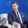 Ohio Solicitor General T. Elliot Gaiser, in a navy blue suit, pictured on stage at The Heritage Foundation.