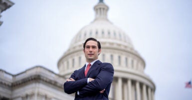 Brandon Gill, R-Texas, on the Capitol Steps, prior to his swearing in as a freshman member of Congress