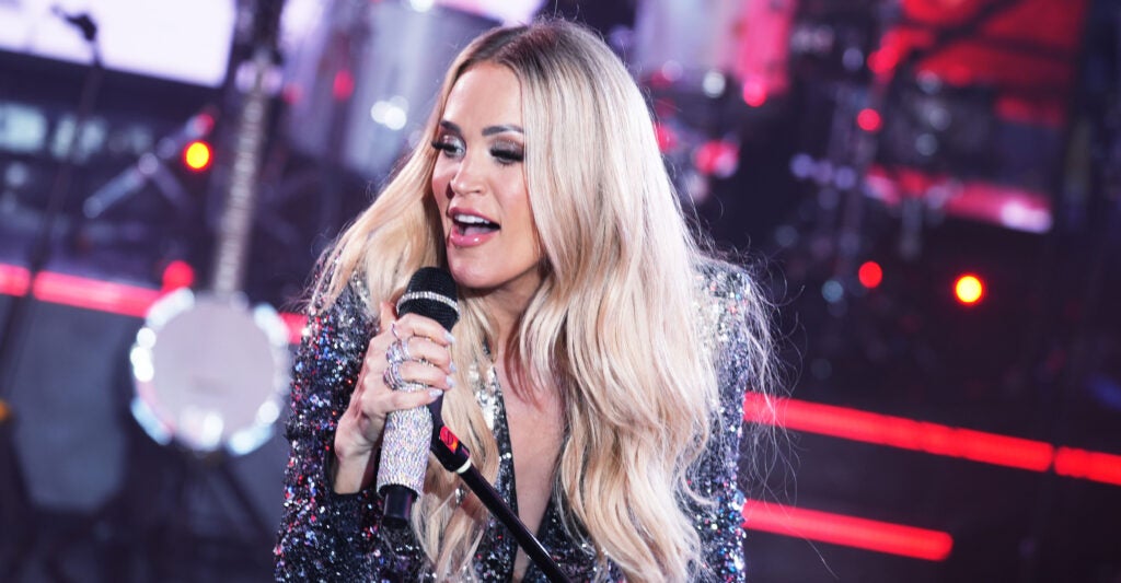 Country singer Carrie Underwood performs at "Dick Clark's New Year's Rockin' Eve" in New York City's Times Square.