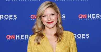 CNN anchor Kate Bolduan in a yellow dress at the 16th annual "CNN Heroes: An All-Star Tribute" gala on Dec. 11, 2022, in New York City.