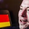 Elon Musk alongside a German flag