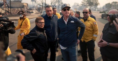 California Gov. Gavin Newsom and Los Angeles Mayor Karen Bass.