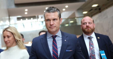 Defense Secretary-designate Pete Hegseth walks the halls of Congress