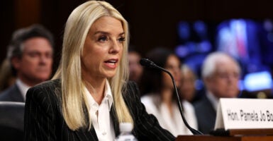 Former Florida Attorney General Pam Bondi testifies before the Senate Judiciary Committee.