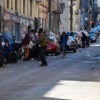 Homeless people on a street in San Francisco.