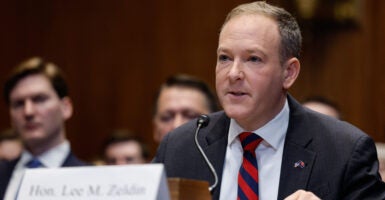 Former Rep. Lee Zeldin testifies before a Senate committee hearingm on his nomination to lead the EPA.