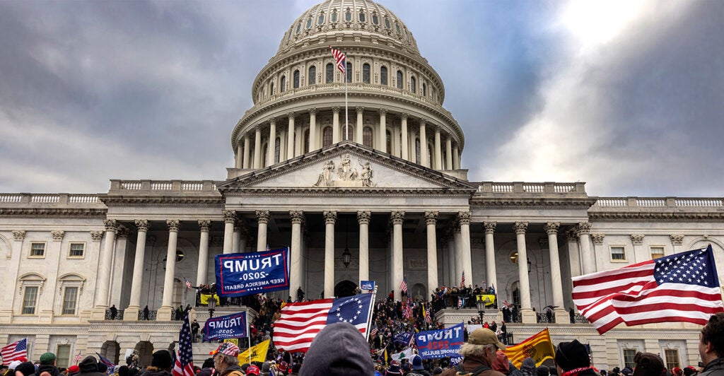 Pro-Trump protesters gather in front of the U.S. Capitol on Jan. 6, 2021.