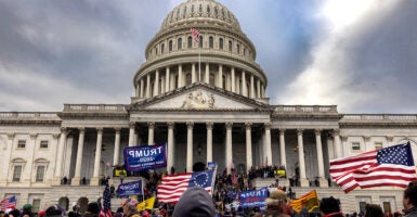 Pro-Trump protesters gather in front of the U.S. Capitol on Jan. 6, 2021.