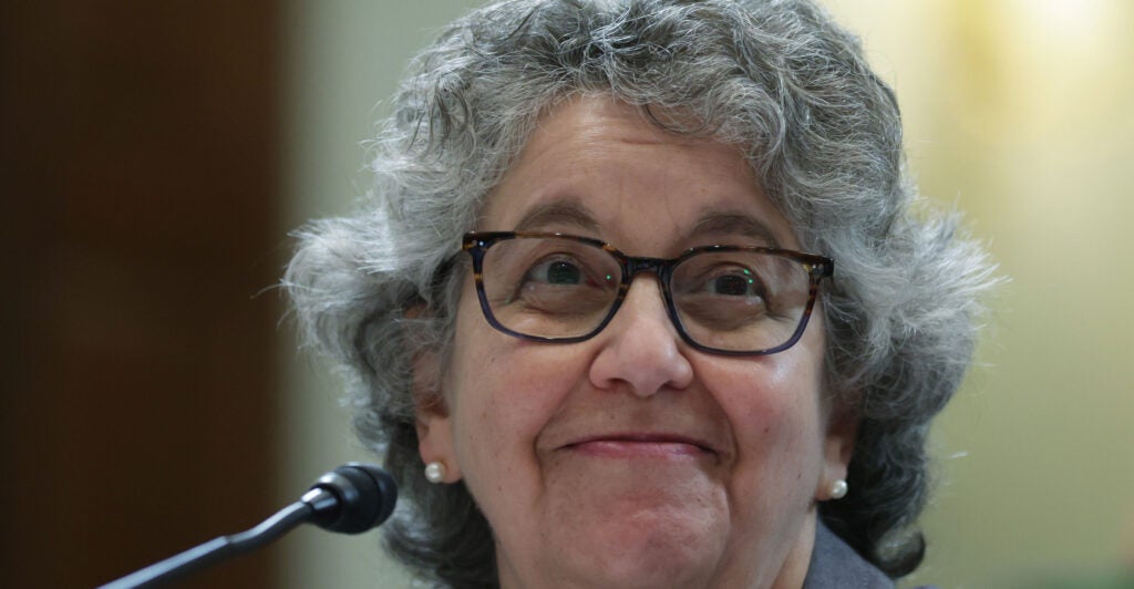 FEC member Ellen Weintraub with curly gray hair and glasses