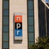 NPR logo on building.