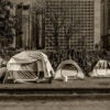 Tents of the homeless in Los Angeles