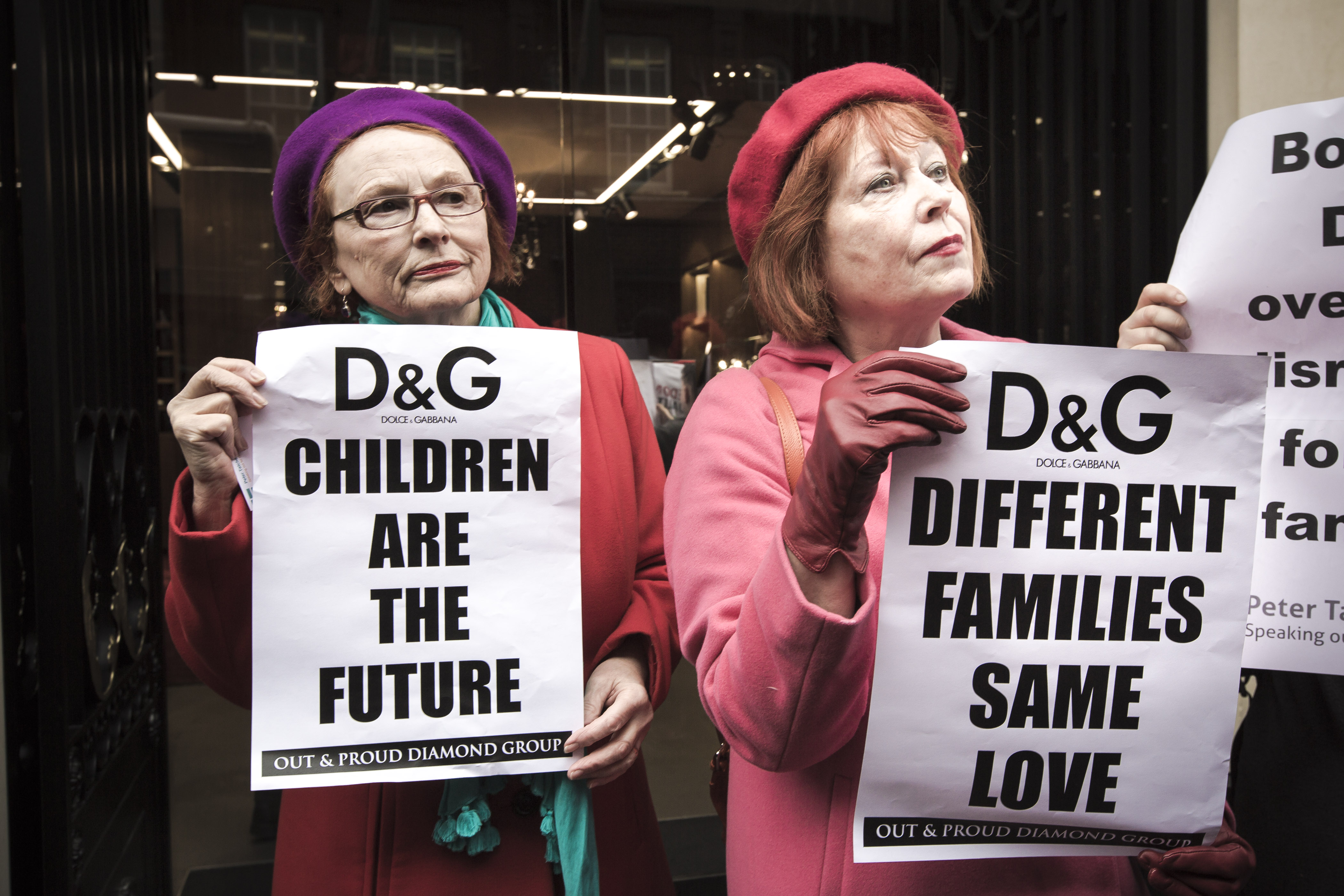 People protesting Dolce and Gabbana. (Photo: Mark Esper/Polaris/Newscom)