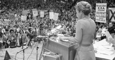 Phyllis Schlafly speaks at anti-ERA event