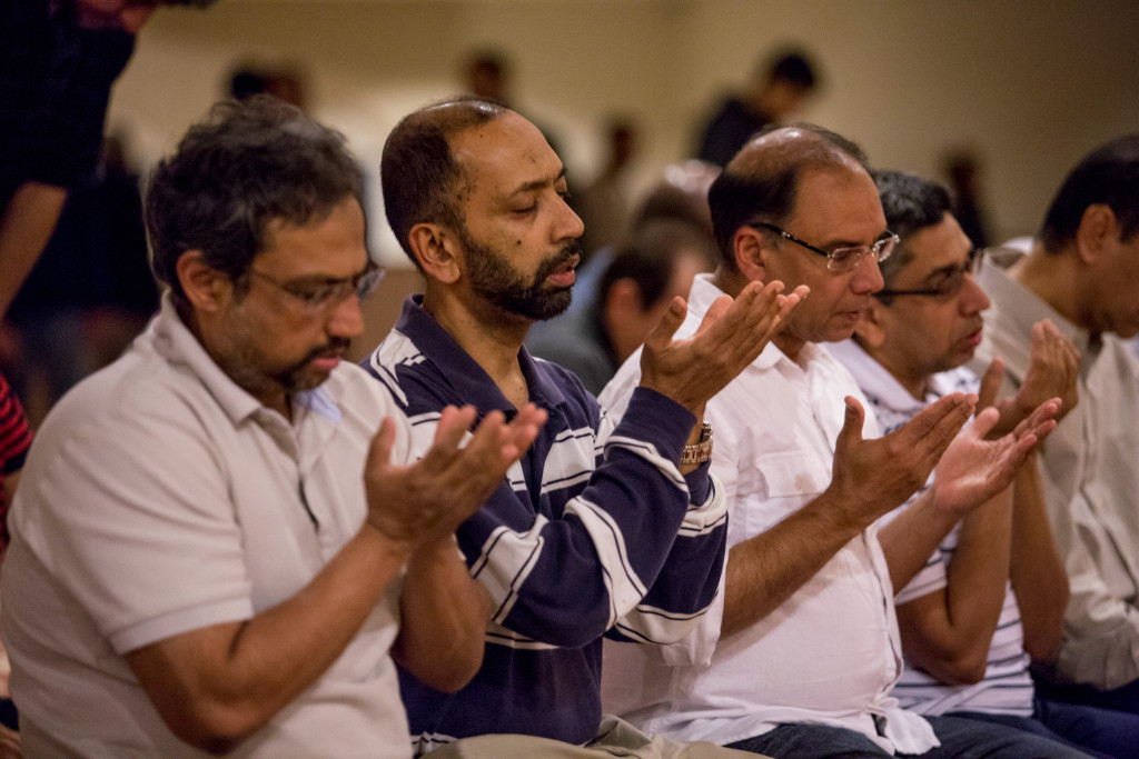 Haroon Dosani (third from left) helps lead interfaith events at the Maryam Islamic Center in order to "break the stigma" of being Muslim. (Photo: Scott Dalton)
