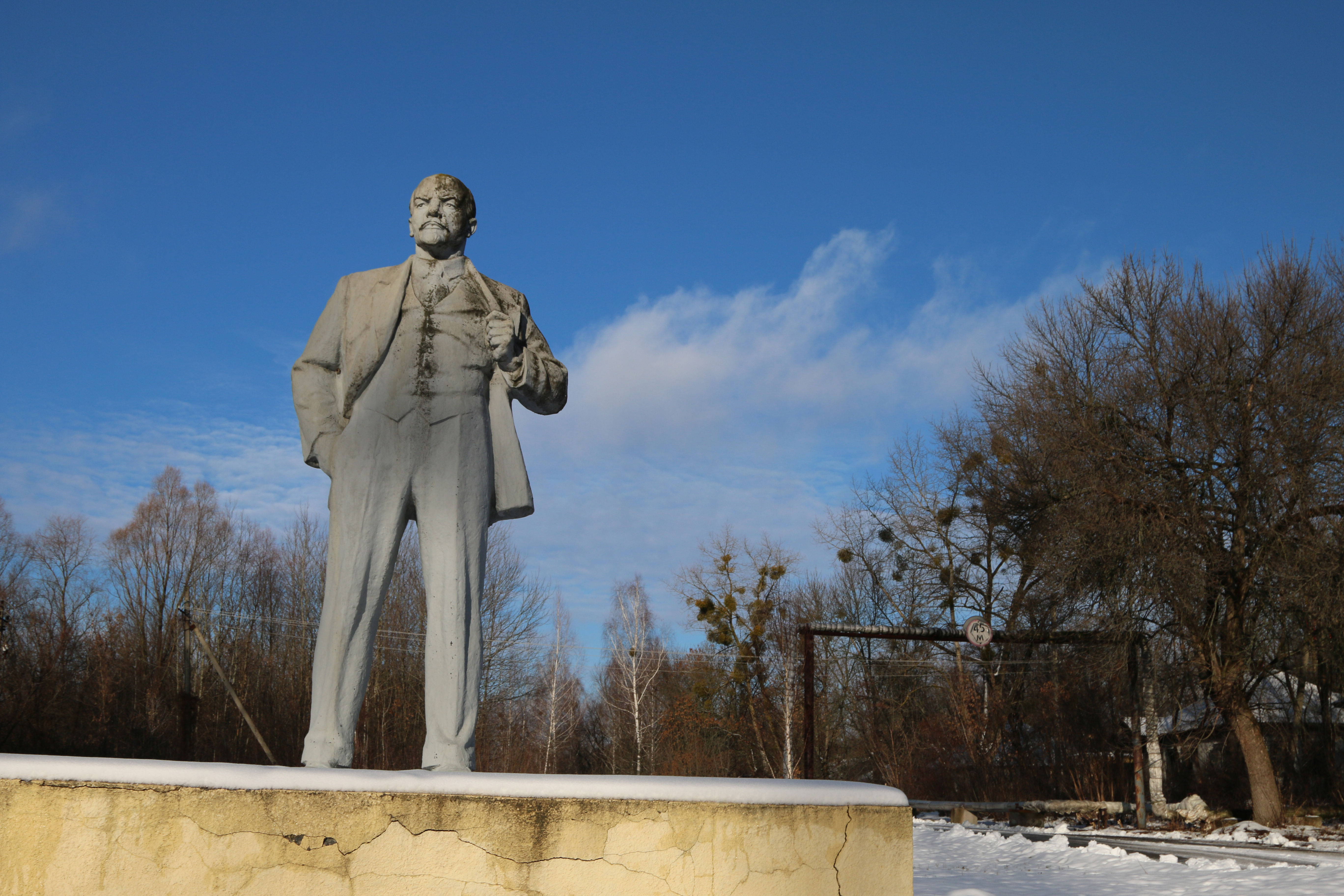 A statue of Vladimir Lenin in Chernobyl, Ukraine.