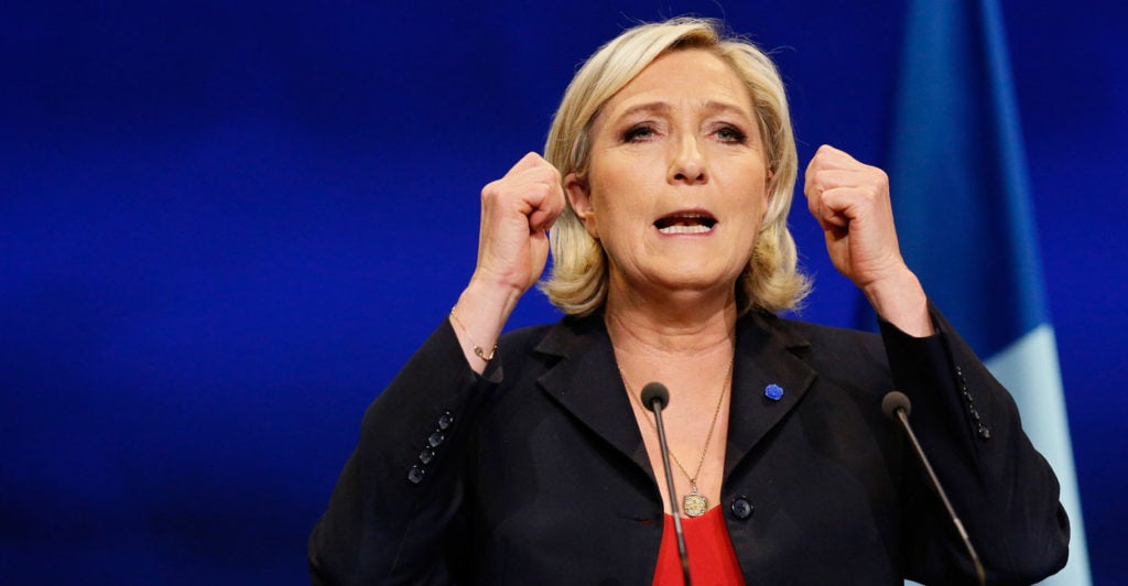 Marine Le Pen of the Front National party describes the European Union as threatening France’s sovereignty and national identity. (Photo: Robert Pratta/Reuters/Newscom)