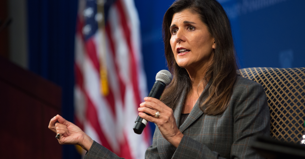 During a Wednesday speech at the Heritage Foundation, Haley celebrated GOP wins but urged Republicans not to rest on their laurels.Photo credit Willis Bretz.